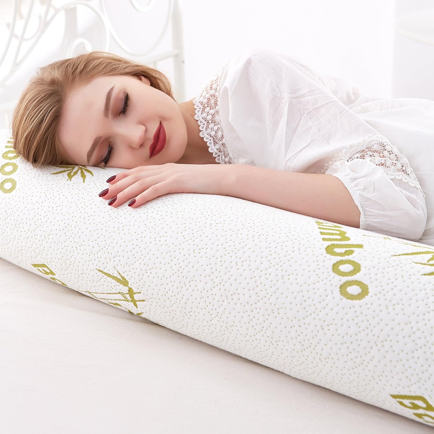 sheltin Water Droplets Shape High Resilience Foam Body Pillow with Hypoallergenic Removable Bamboo Cover - The Best Pregnancy Wedge Contour Support Body, Belly, Neck, Back, Knees: Home & Kitchen