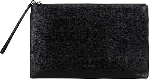 soft black leather clutch bag