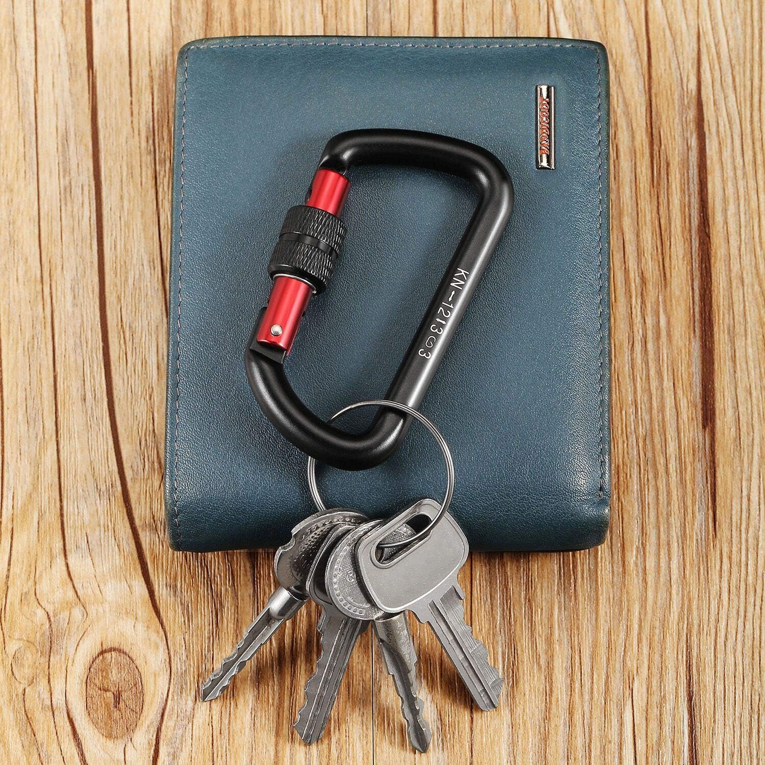 NEW 3inch Locking Carabiner Clips, Weight Rating 2698lbs, Screw-gate Aluminum Carabiners Heavy Duty, for Hammocks, Yoga Swing, Camping, Keychain, Locking Dogs, Black: Sports & Outdoors
