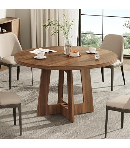 Amazon Round Farmhouse Dining Table Set For Round Kitchen Table 47