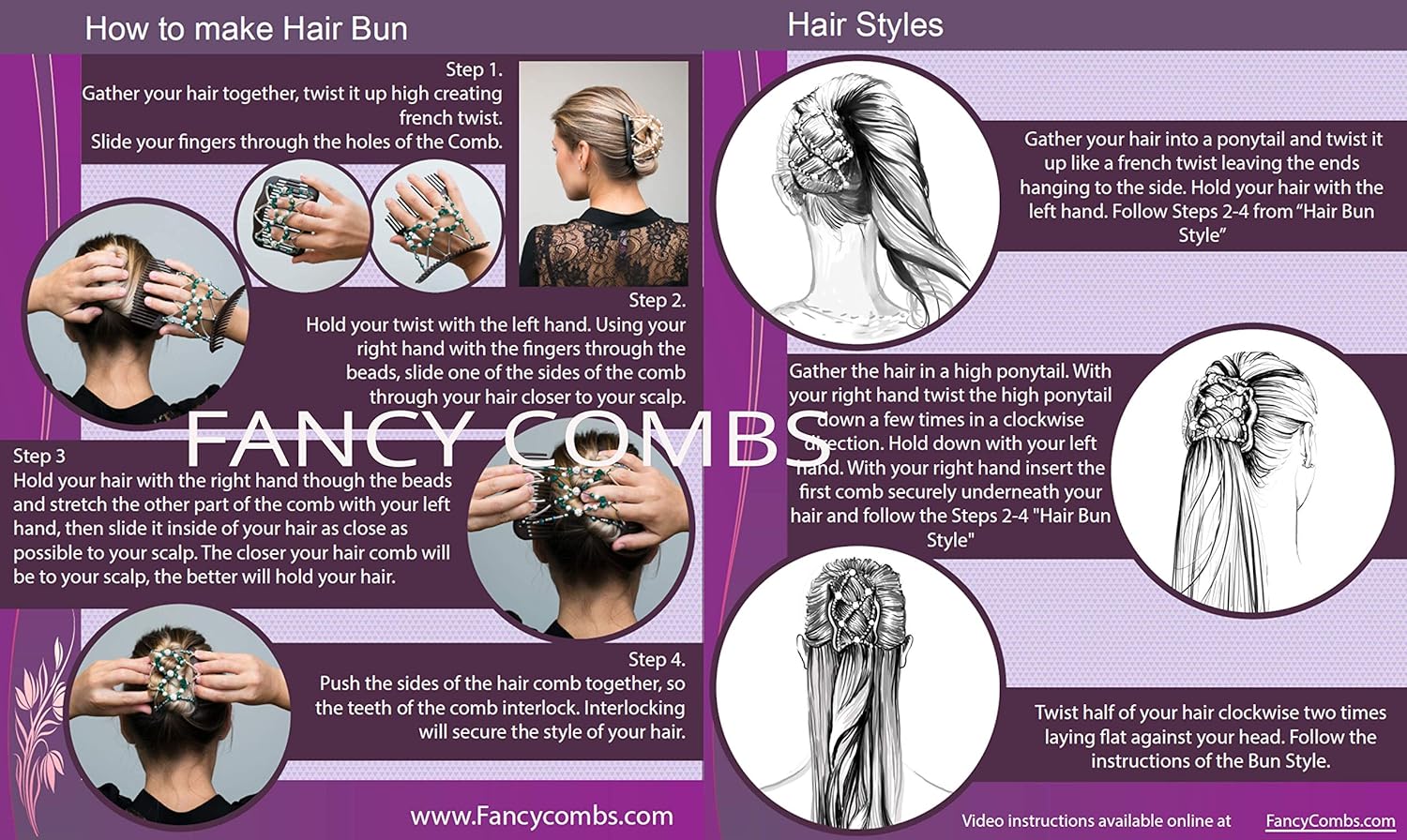 Amazon Com Fancy Combs Hair Accessory Clips For Women Any Hair
