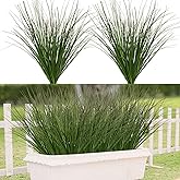 Ttranewsoo Artificial Grass,Fake Grass Artificial Shrubs Wheat Grass Greenery,Fake Grass Decor Artificial Plants Ornamental Grass Outdoor Fake Grass Green Leaves for Decoration(12PCS)