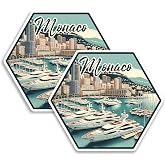 Monaco Fridge Magnet 4 Inch 2-Pack Vinyl | Holds On Refrigerators, Lockers, Whiteboards &amp; Filing Cabinets &ndash; Travel Souvenir Gift For Men &amp; Women