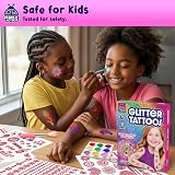 PURPLE LADYBUG Glitter Tattoo Kit for Kids 9 Colours 175 Designs Safe Temporary view 8