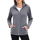 MAGCOMSEN Fleece Jacket Women Zip UP Lightweight Soft Polar Warm Winter Jackets for Women with Pockets Outdoor Hiking