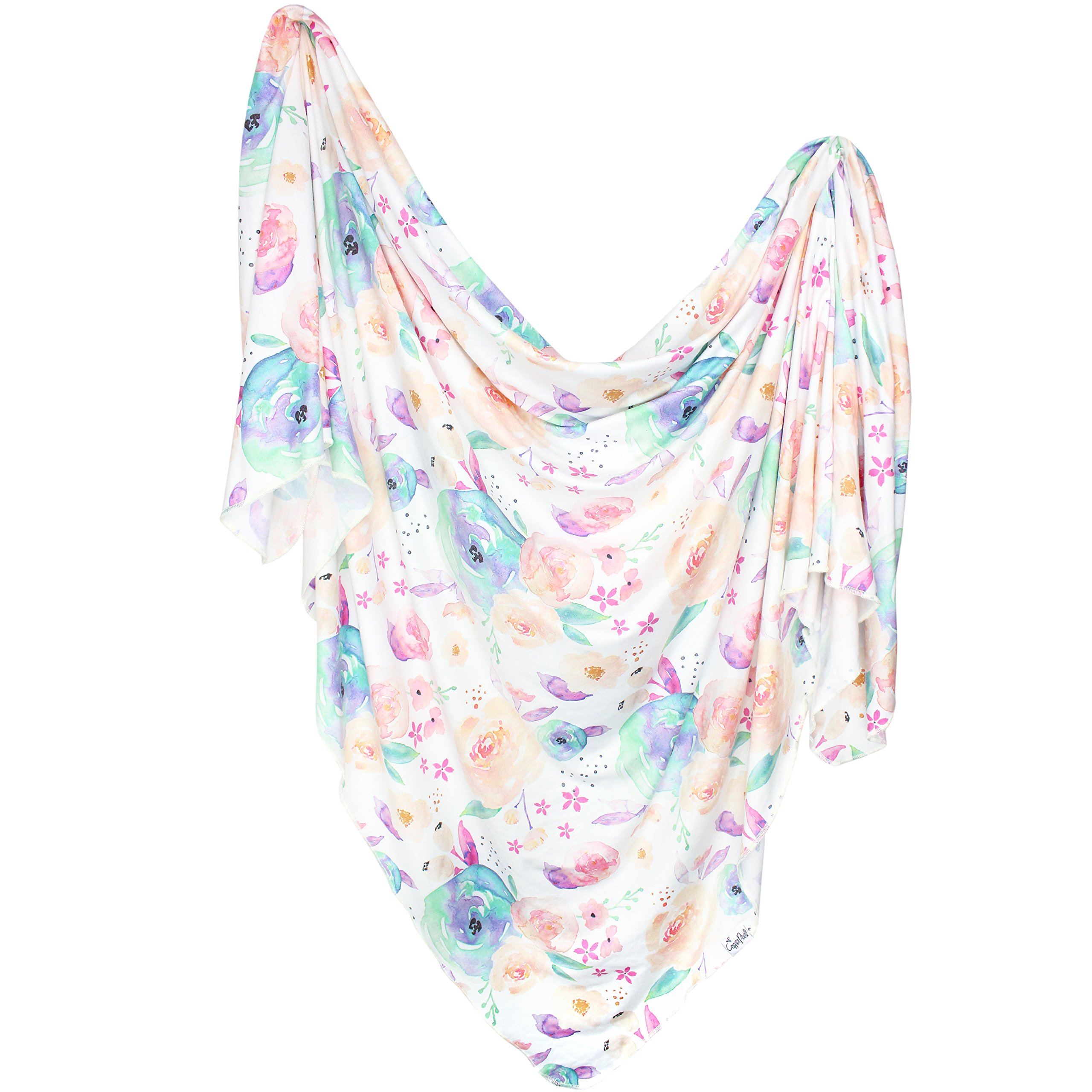 Photo 1 of Copper Pearl Large Premium Knit Baby Swaddle Receiving Blanket Floral Bloom