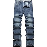 RANMCC Men's Baggy Jeans Loose Straight Fit Y2K Stretch Hip Hop Denim Casual Pants Jeans (Size 30-46)