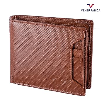 VENER FABICA Leather RFID Blocking Tan Mens Wallet