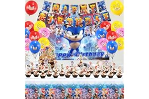 99PCS Birthday Party Decorations, Cartoon Theme Party Supplies Include Background Cloth, Birthday Banner, Stickers, Balloons,