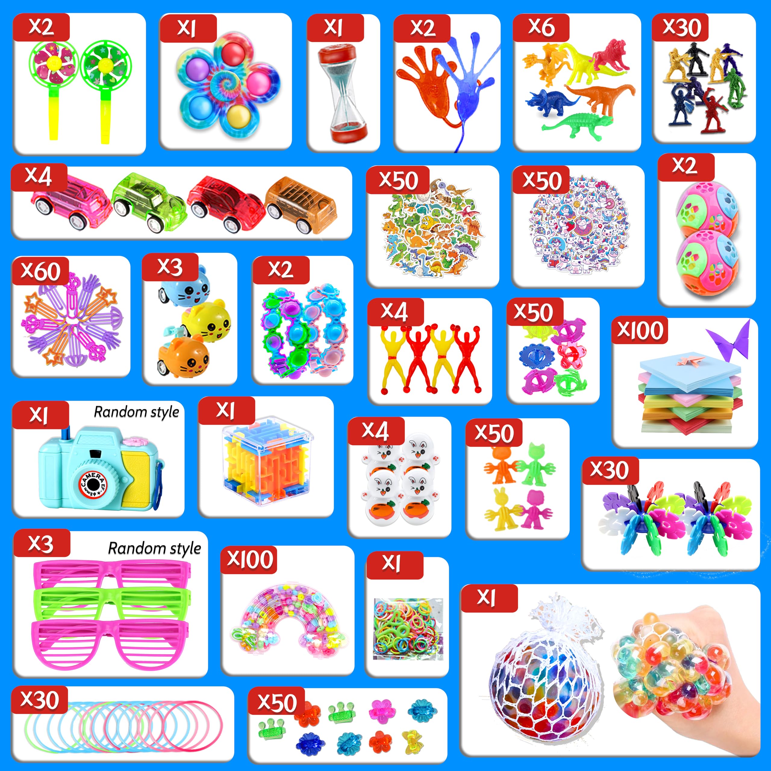 1000pcs Party Favors Goodie Bags for Kids, Fidget Toys Pack, Stocking Pinata Stuffers, Birthday Gifts, Classroom Prize, Treasure Box, Carnival Prizes, Easter Eggs Fillers