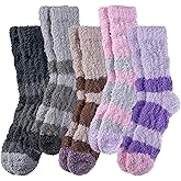DYW Fuzzy Socks for Women Fluffy Winter Warm Slipper Soft Cozy Home Sleeping Socks 5 Pairs