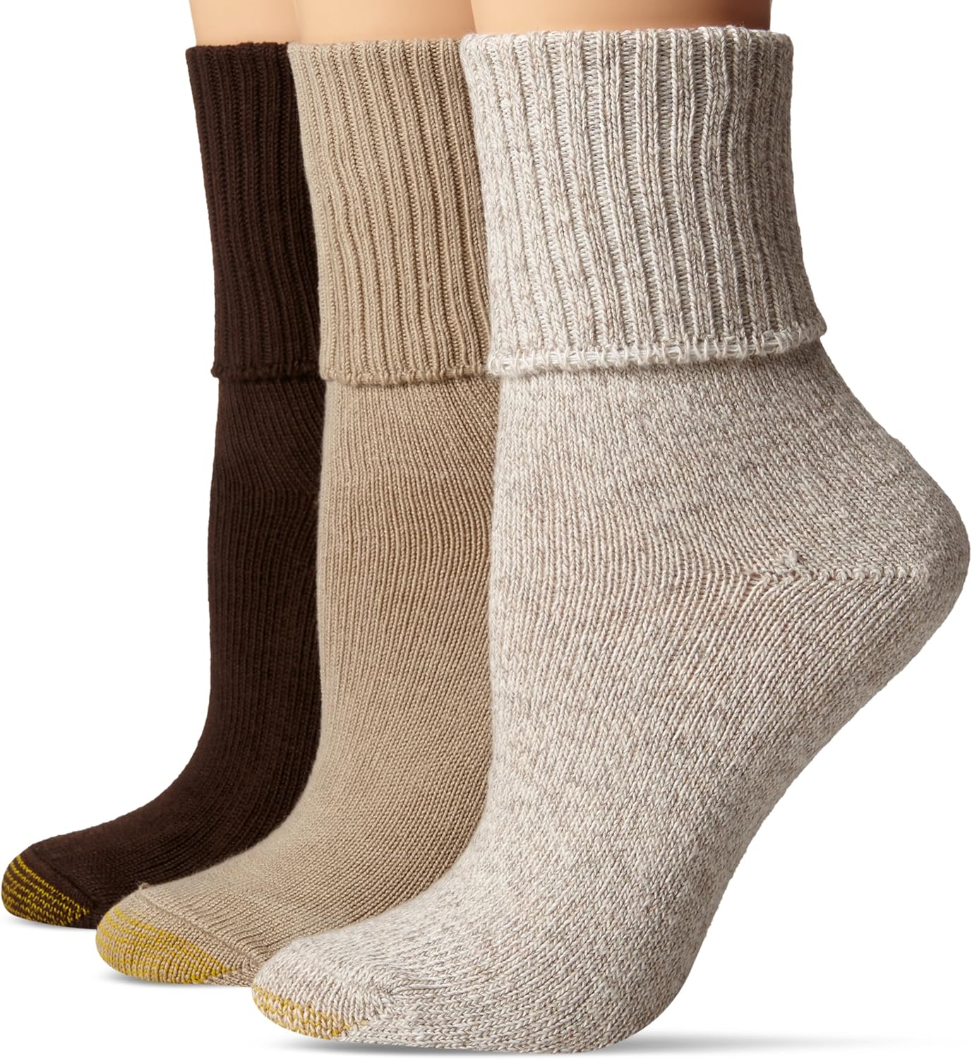 Gold Toe womens Women's 3pack Bermuda Turn Cuff Sock at Amazon Women’s
