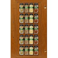 SimpleHouseware Spice Gripper Clips Strips Cabinet Holder - 4 Strips, Holds 20 Jars, Black