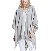 Moss Rose Women's Travel Plaid Shawl Wrap Open Front Poncho Cape for Fall Winter