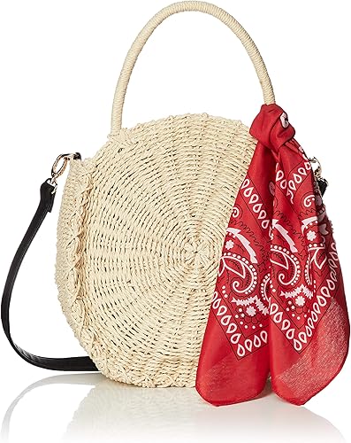 Amazon ビアデミゾン バンダナスカーフ付ラウンド型の2wayかごバッグ リアン ベージュ 斜めかけバッグ