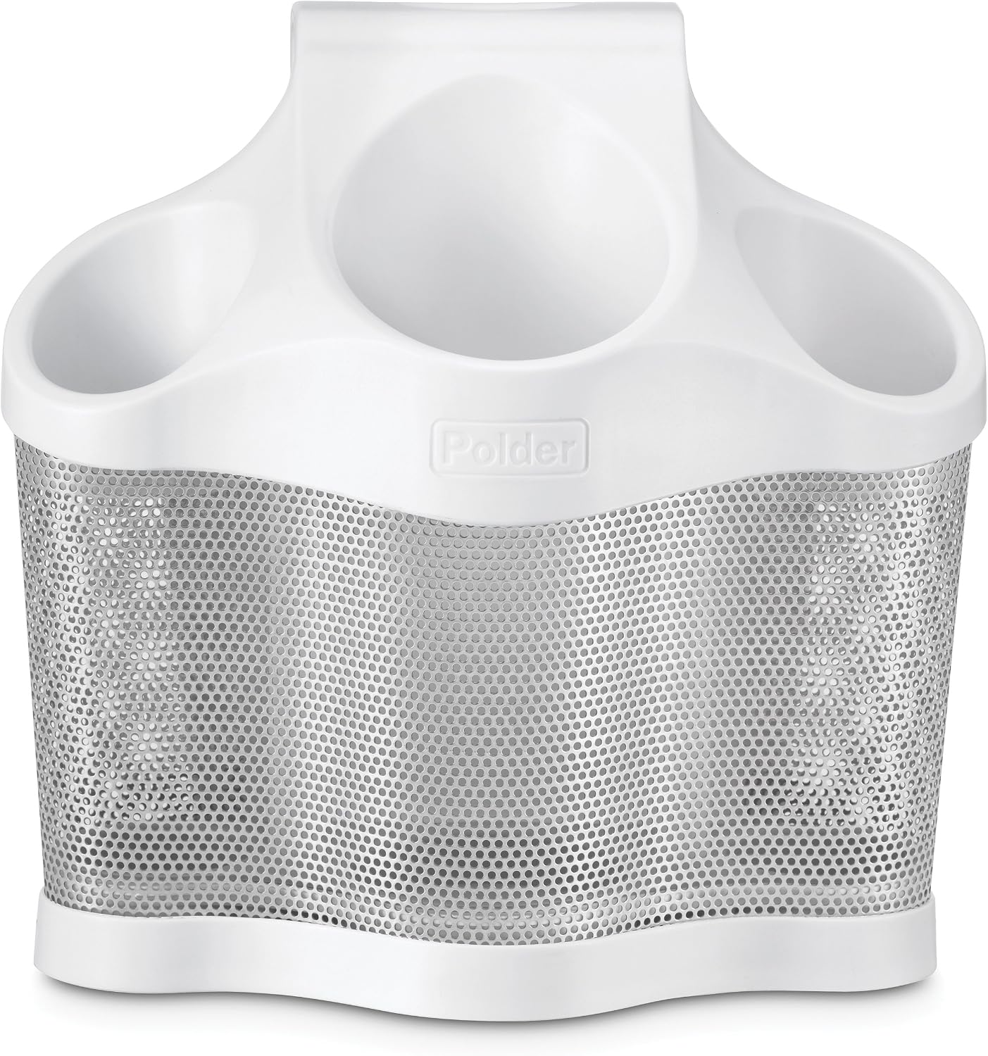 Polder Style Station, Stainless Steel, White, 25cm x 14.5 cm x 24 cm, White & Silver