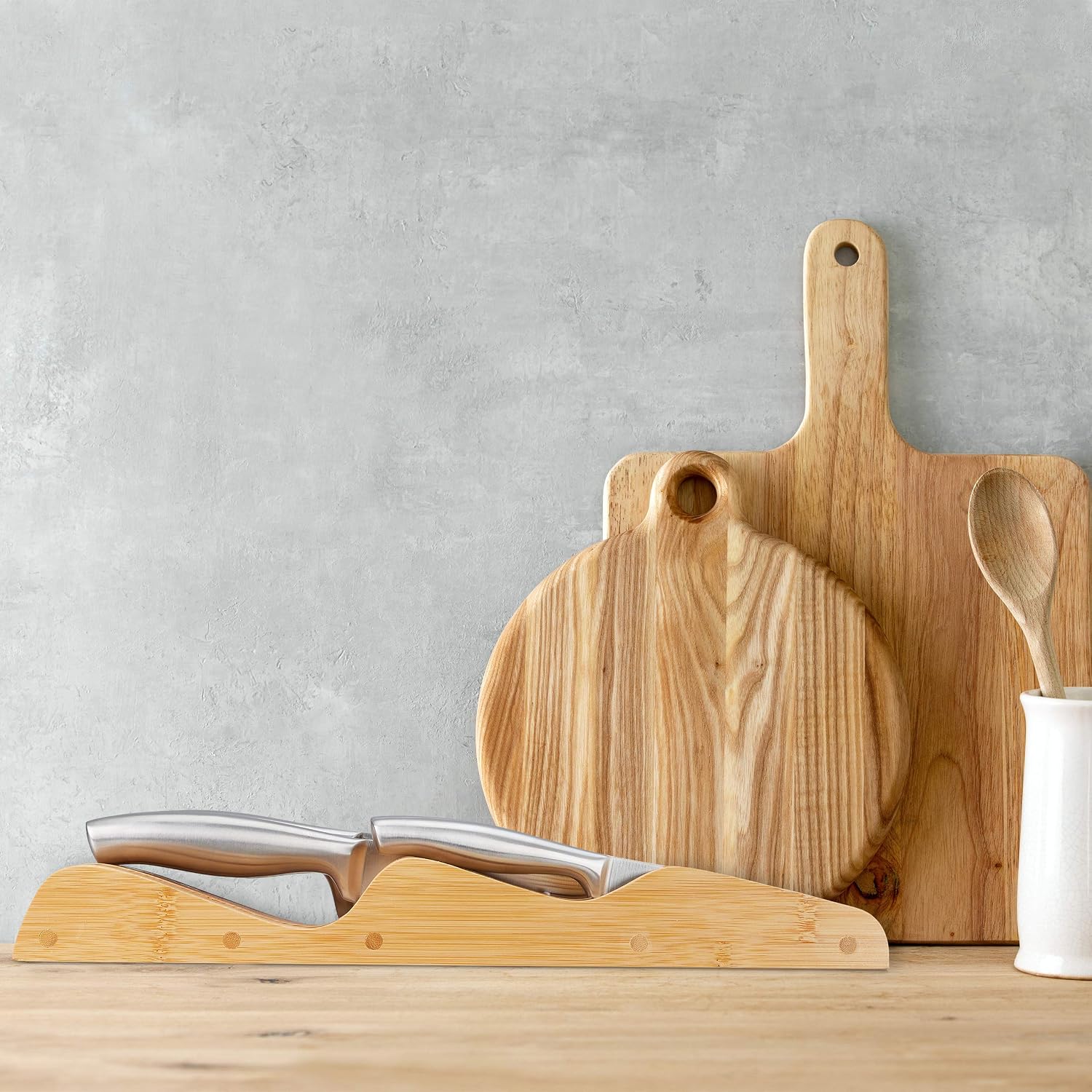 Relaxdays , flat, HxWxD 40 x 12 x 5 cm, natural knife block drawer, lying, bamboo, for 9 knives, HBT 40 x 12 x 5 cm, drawer insert - Image 3