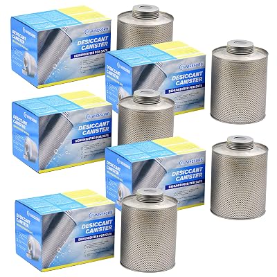 Wisesorb 750 Grams 5 Pack Gun Safe Dehumidifier, Reusable Canister Desiccant Dehumidifier, Rechargeable 1.65 Lbs Indicating Silica Gel Orange To Green