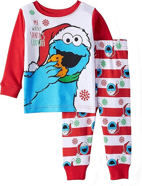 Amazon.com: AME Cookie Monster Christmas Baby 2 Piece Pajama Set Long