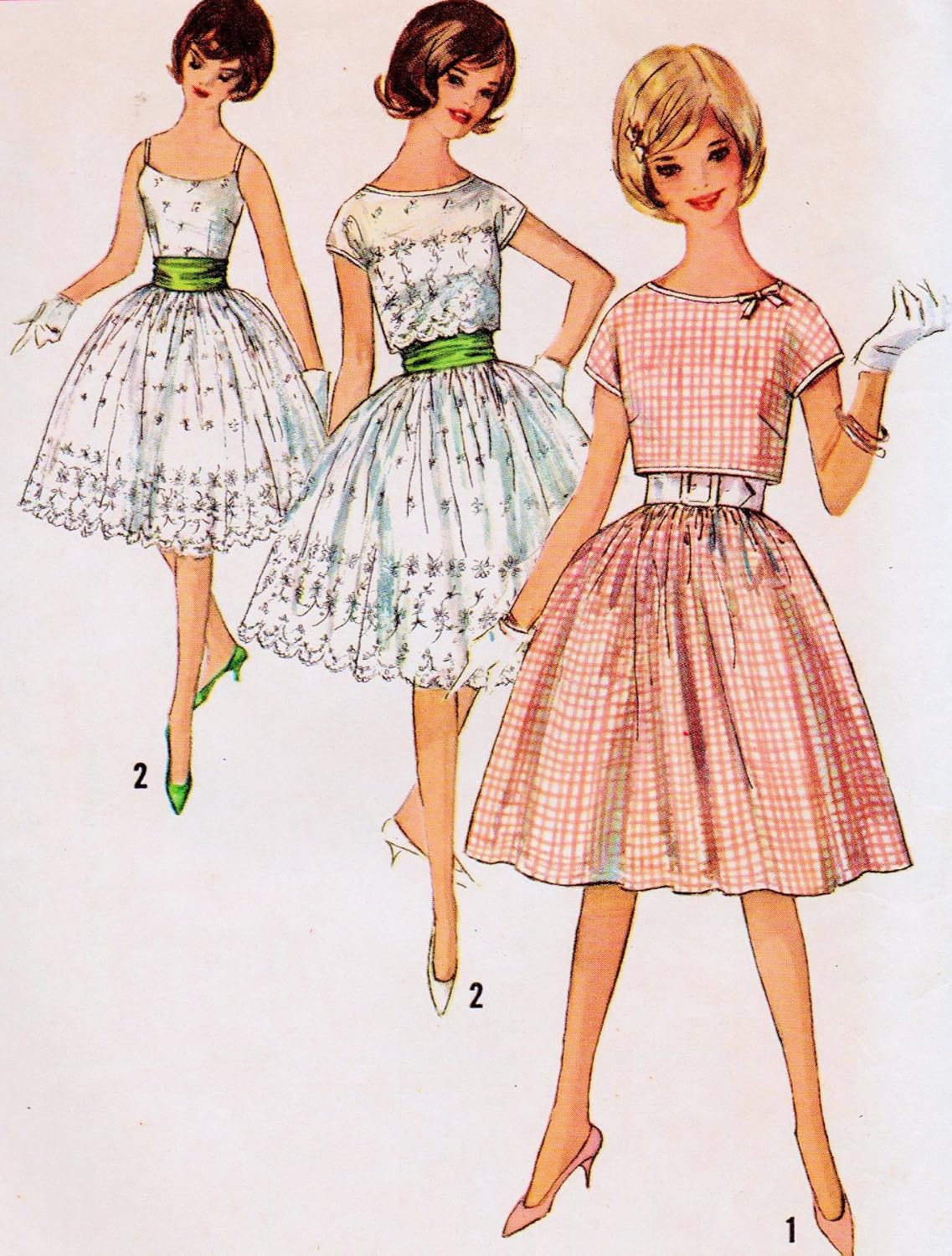 Amazon Com Simplicity 4795 One Piece Dress Cummerbund And Jacket Sewing Pattern Vintage Teen Size 14 Bust 34 Arts Crafts Sewing