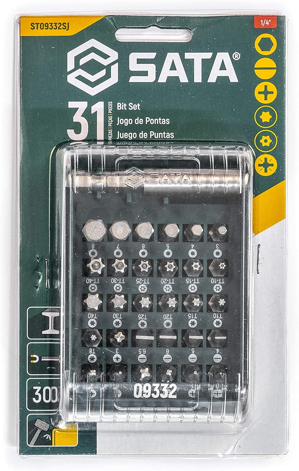 SATA 31-Piece 1/4-Inch Hex Shank Power Tool Bits Set - ST09332SJ - - 