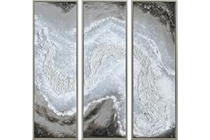 Empire Art Direct Abstract Wall Art Textured Hand Painted Canvas by Martin Edwards, Triptych, 60" x 20" each, Iced