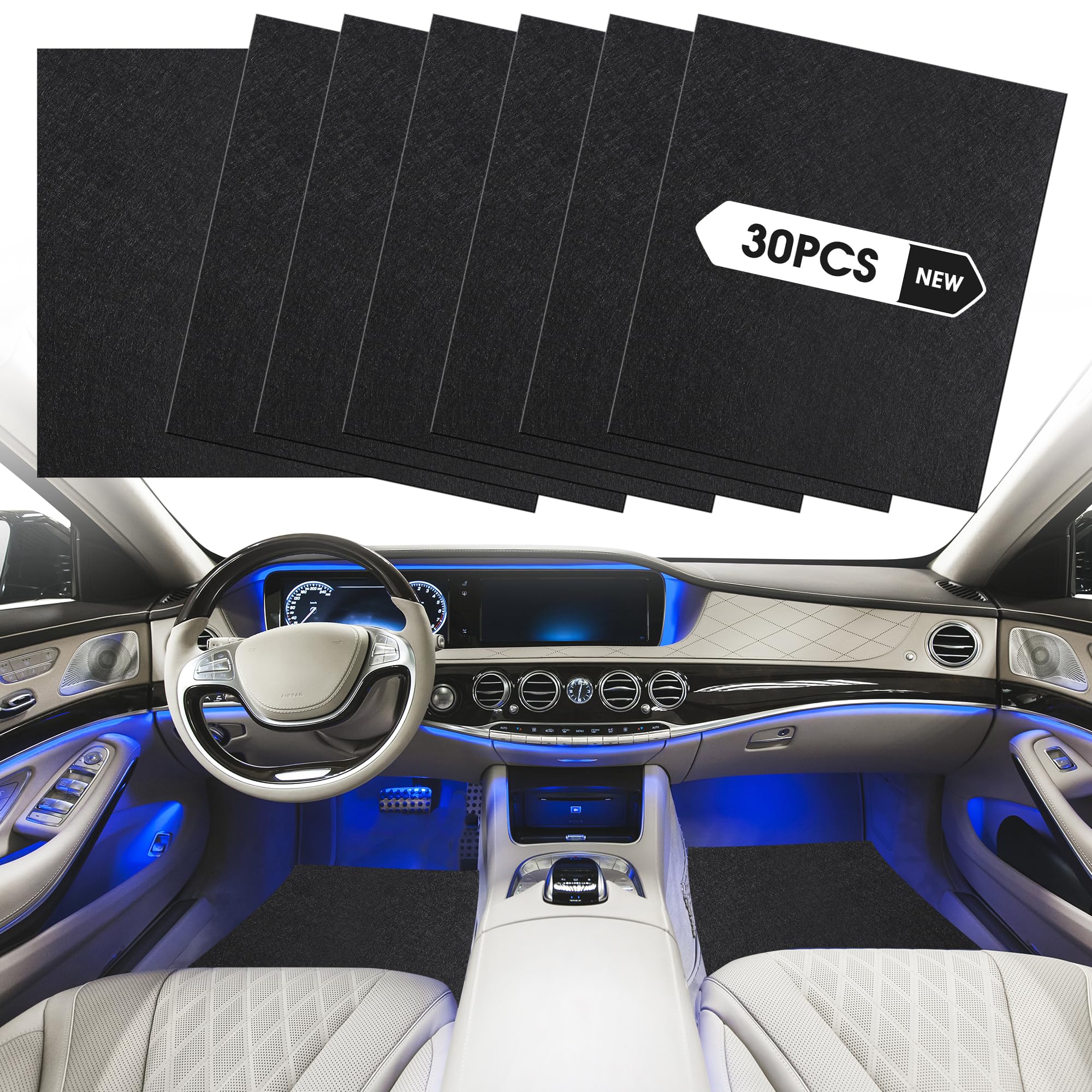 Photo 1 of Disposable Floor Mats for Cars, Car Floor Mats 30Pcs, Black Automotive Floor Mats Waterproof Car Foot Pads, Mats for Car Detailing, Universal Fit Protective Front Rear Floor Mat for Cars (20"x16")