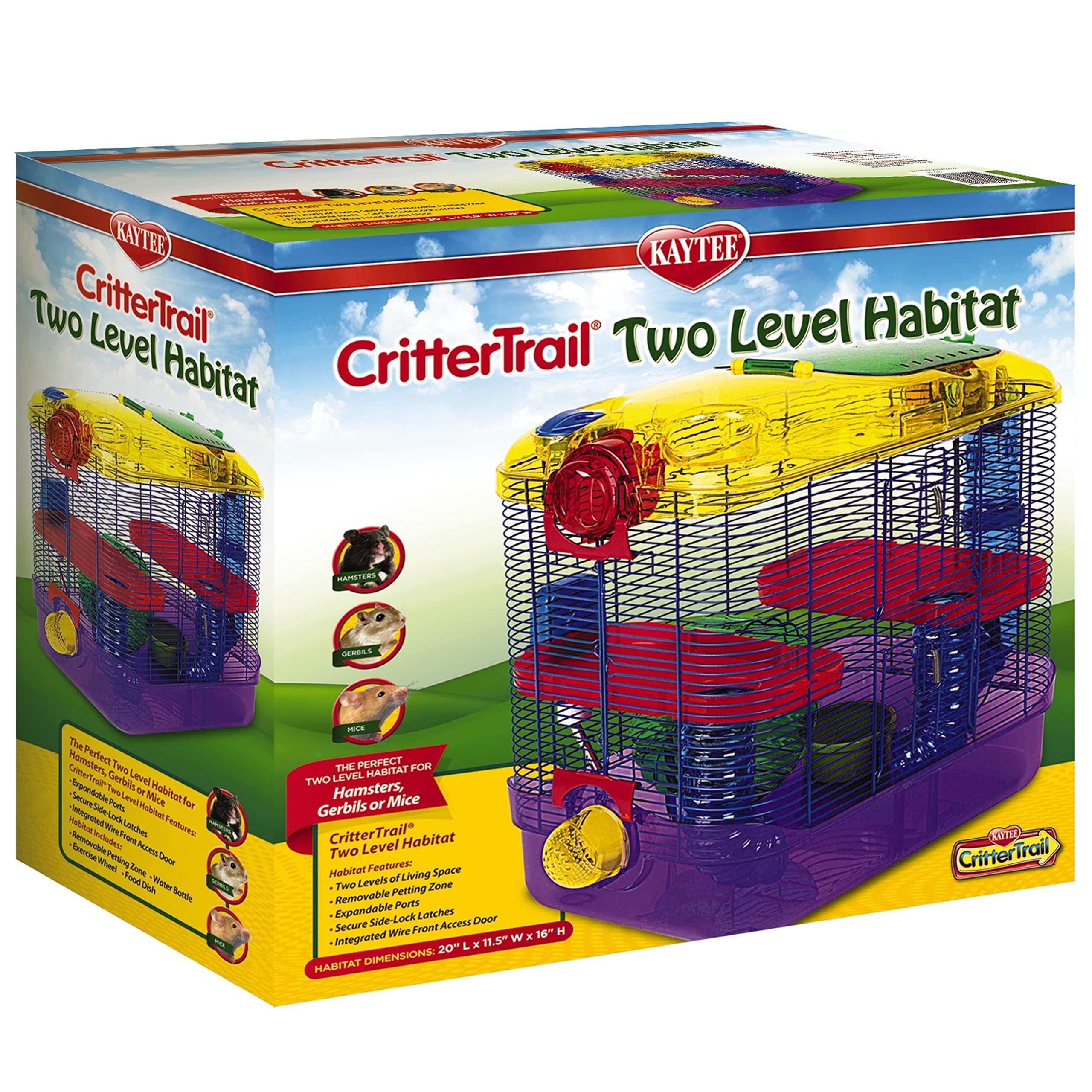 Kaytee Critter Trail-2, Two Level Habitat Cage for Hamsters, Gerbils, Mice, Narrow Wire Spacing โ image 1