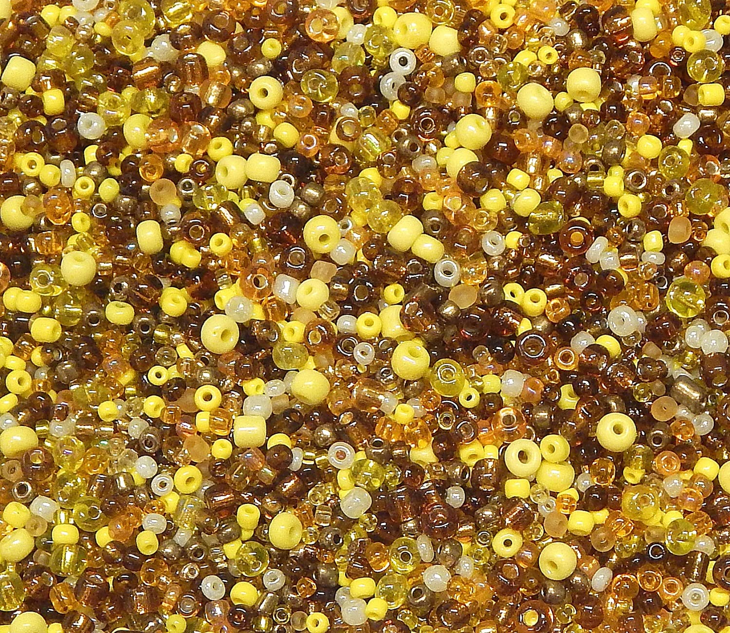 Perlin Pack of 3000 Glass Seed Beads 2 mm 3 mm 4 mm Round Pony Beads Mixed Sizes Colour Mix Seed Beads (Brown)