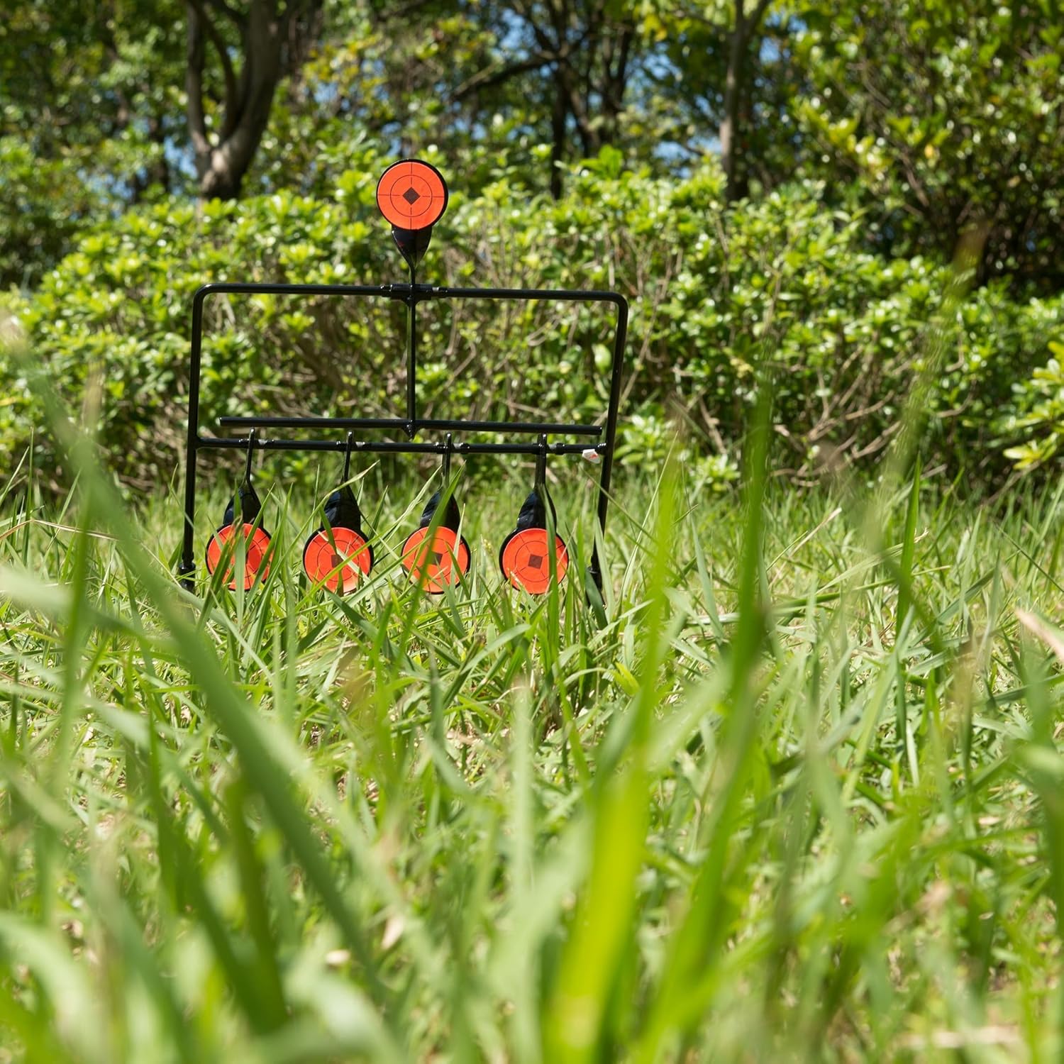 HIRAM Resetting Target with Portable Design and Shooting Spots, Rated for .22 Rimfire : Sports & Outdoors