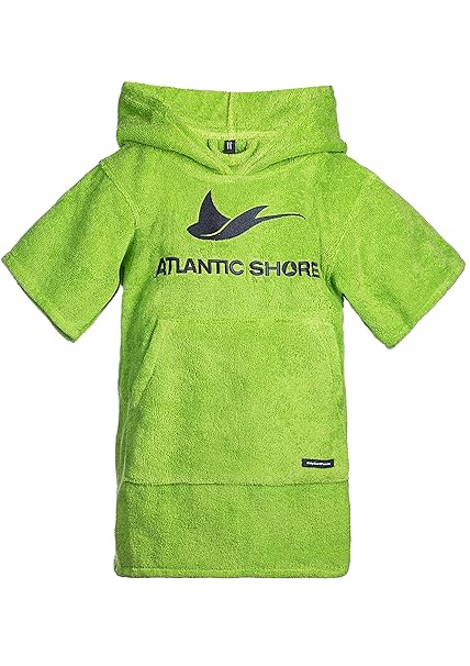 Atlantic Shore | Surf Poncho ? Bademantel/Umziehhilfe aus hochwertiger Baumwolle ? für Kids/Kinder ? Green