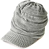 CHARM Mens Winter Knit Beanie Hat - Womens Slouchy Visor Cap Summer Baggy Slouch Knit