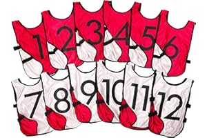 LVL10 Sports Pinnies - Reversible Numbered Practice Vest Pennies for Soccer, Basketball Scrimmages - Adults Kids