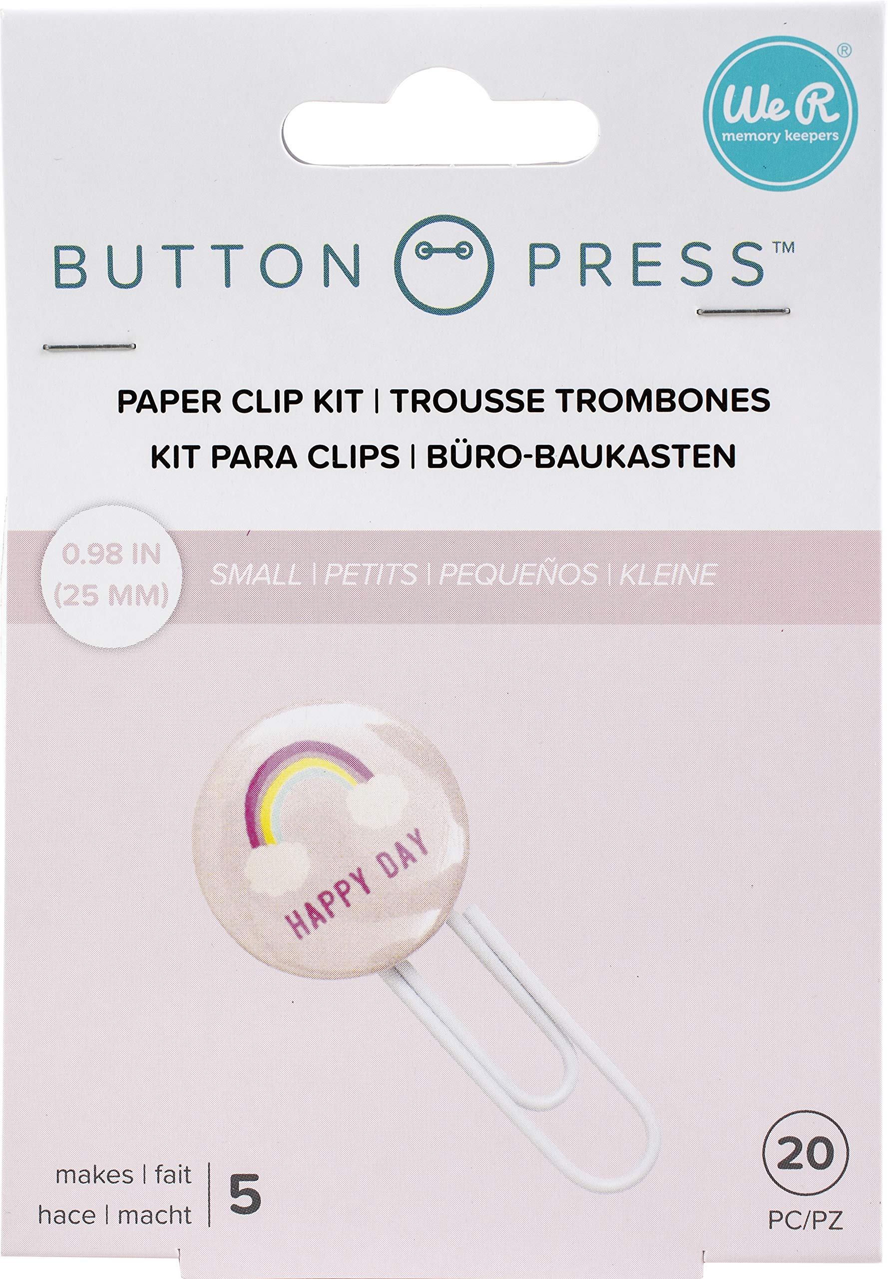 We R Memory Keepers WR Button Press 5 Paper Clips 25mm, Makes 5