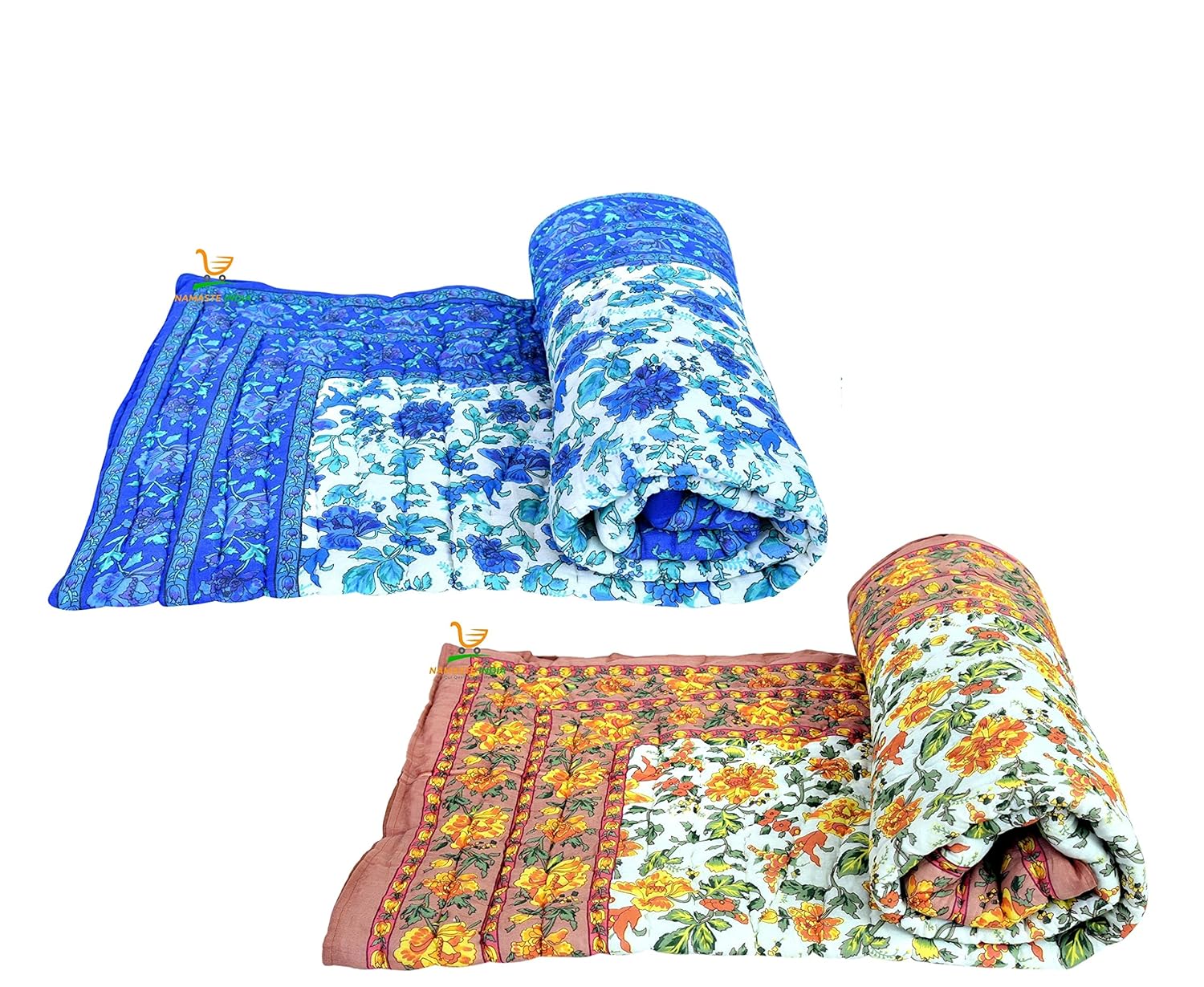 Buy Namaste India Malmal Quilt Single Bed Pure Cotton /Rajai/Razai