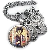 St. Panteleimon Necklace, Keychain or Clip, Patron Saint Religious Gift, St. Panteleon
