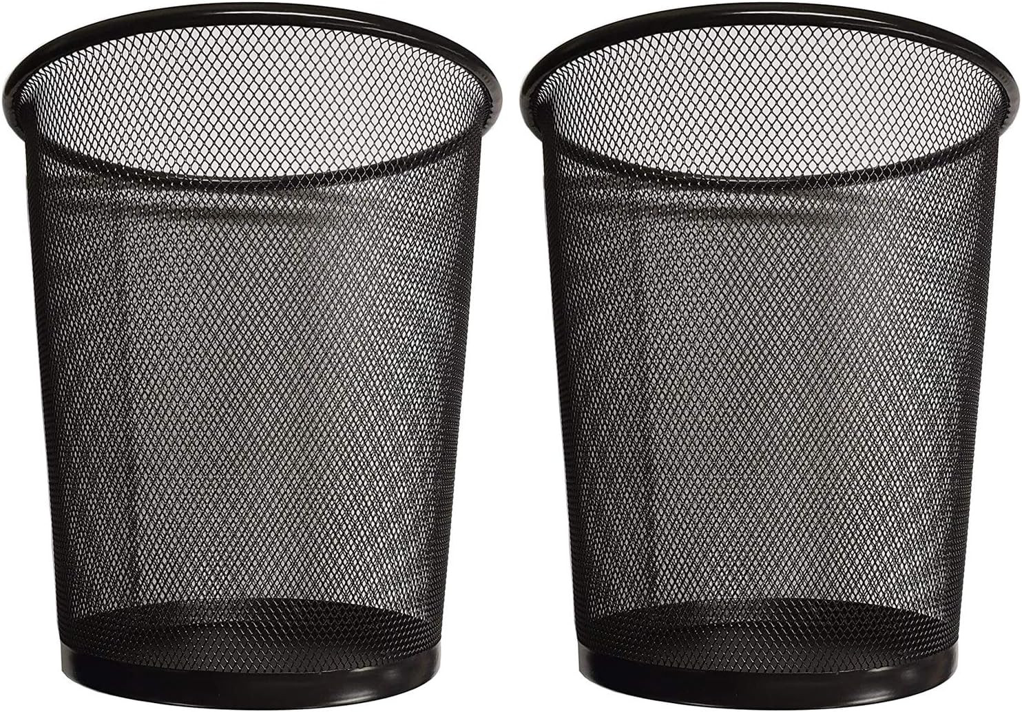 Storite Metal Mesh Bin, Black Metal Trash Bin, Wastebasket Bin, Waste ...