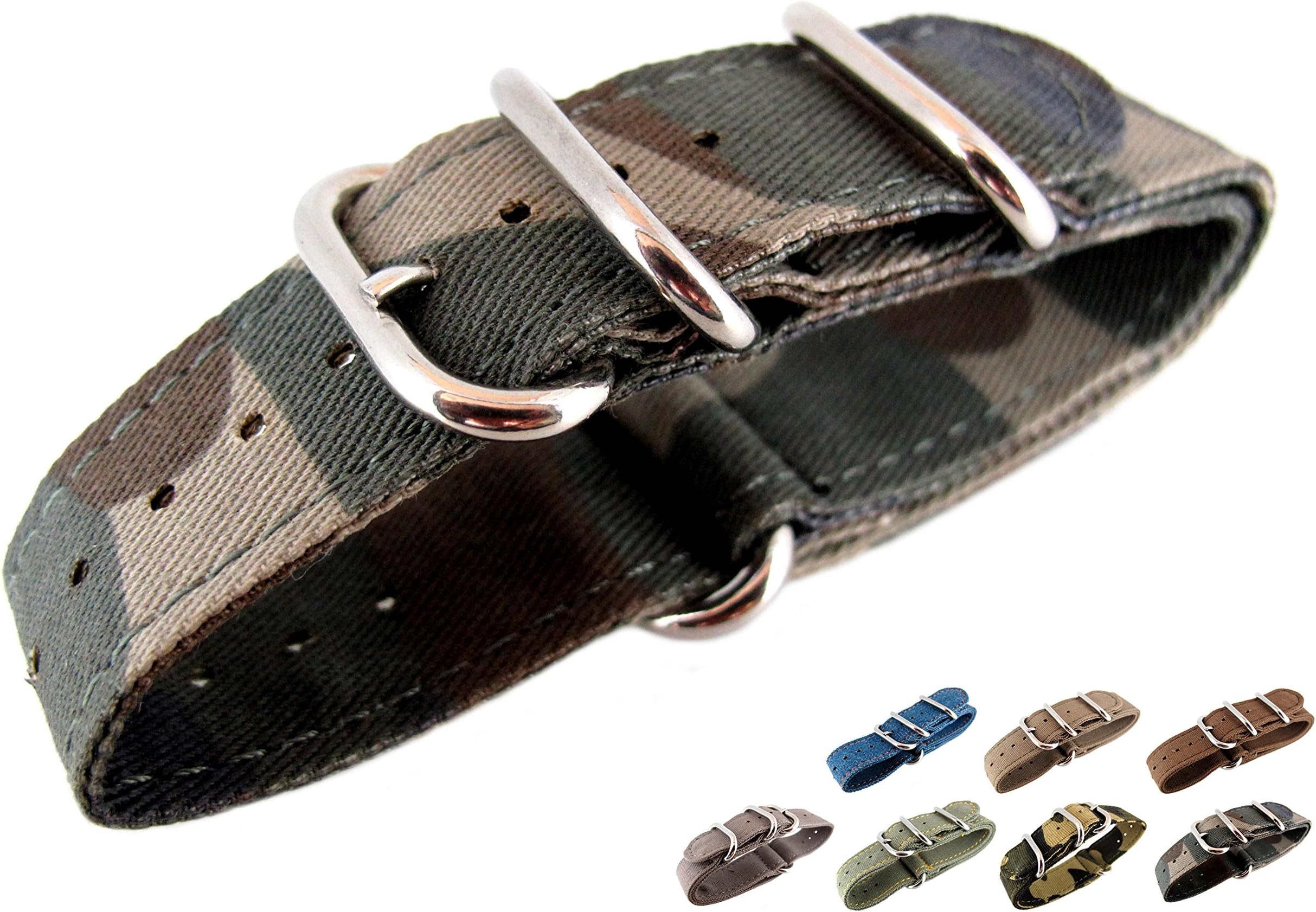 Men's Watch Strap Zulu NATO Canvas Multi Colored 22mm