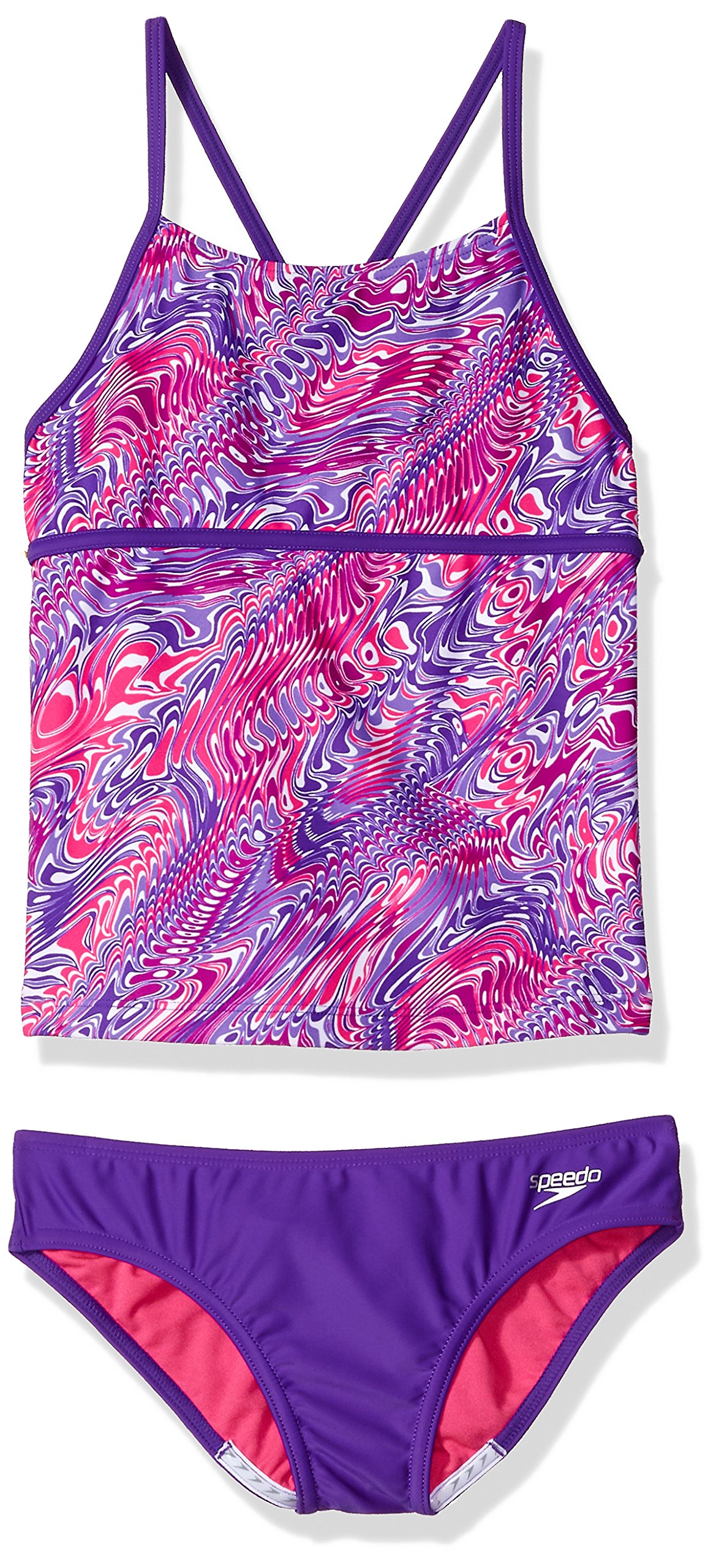 Speedo Girls' Twirly Swirl Strappy Tankini Two Piece