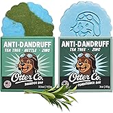 Otter co. Anti Dandruff Shampoo and Conditioner Bar Set – Tea Tree, Nettle, Zinc Pyrithione, Green Tea, Apple Cider Vinegar – Vegan, Natural, Sulfate Free – All Hair Types & Dry Scalp, USA Made