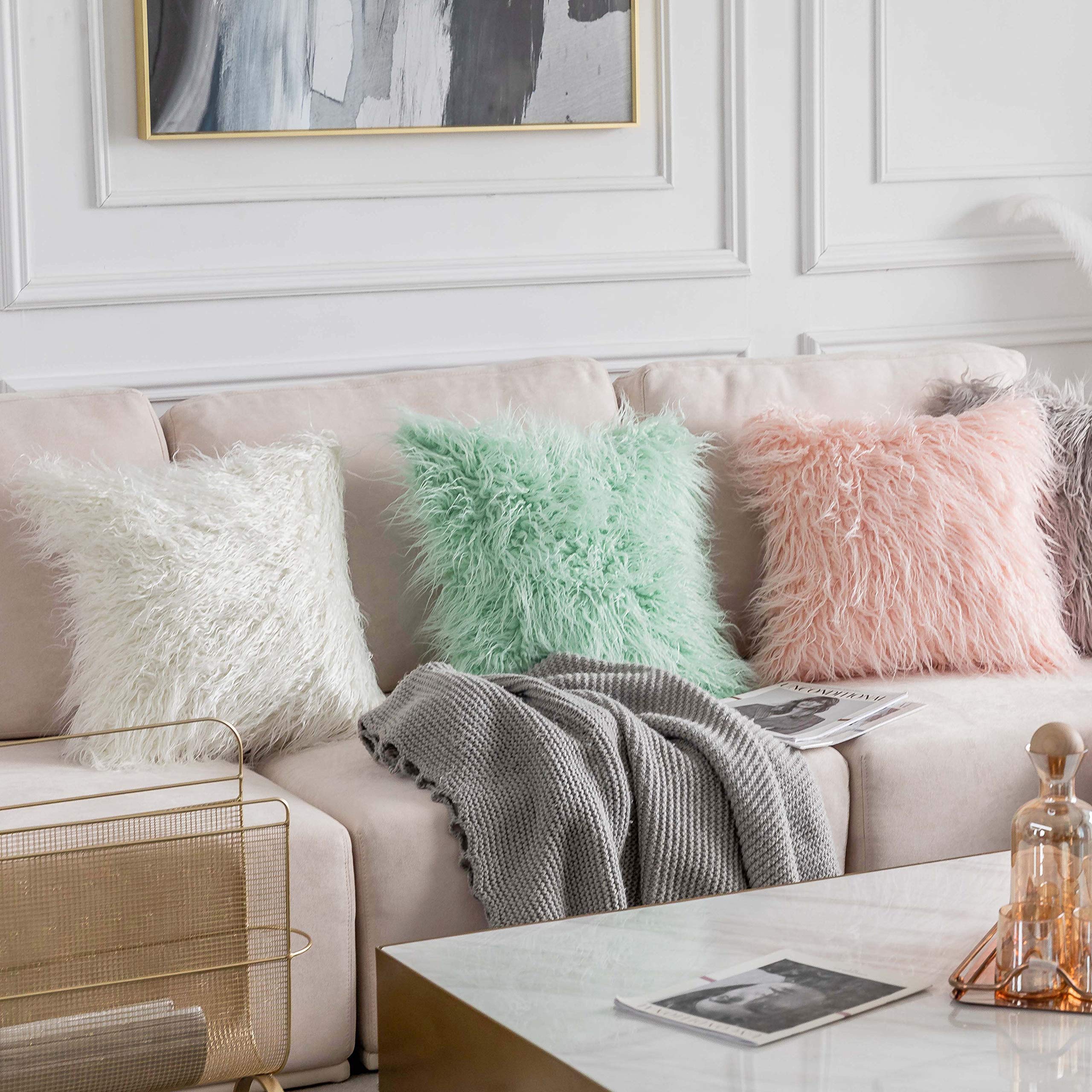 Faux Fur Amazon Oblong Cushions 1pc Fur Long Body Pillow Cover