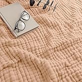 Comfy Cubs Muslin Blanket for Adults Twin 90" x 66" - 6 Layer Soft, Breathable & Lightweight Muslin Adult Blanket - Machine Washable & Designed in The US Bedding for All Seasons - Cream