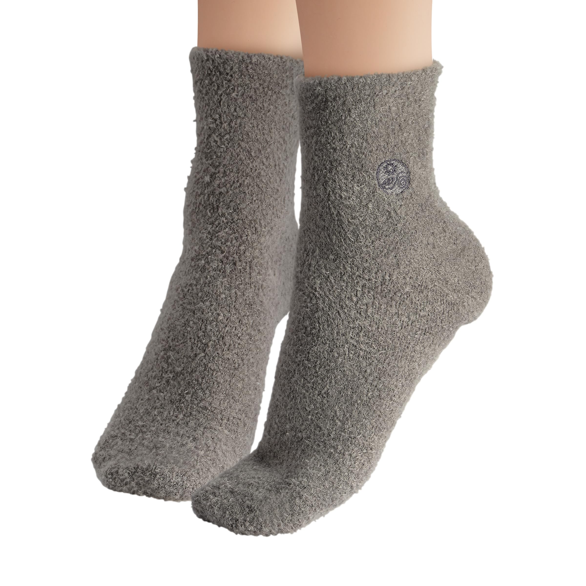 Earth Therapeutics Aloe Socks – Infused w/Aloe Vera & Vitamin E – Helps Dry Feet, Cracked Heels, Calluses – Use with Lotion – Grey/Confetti (2 Pairs)