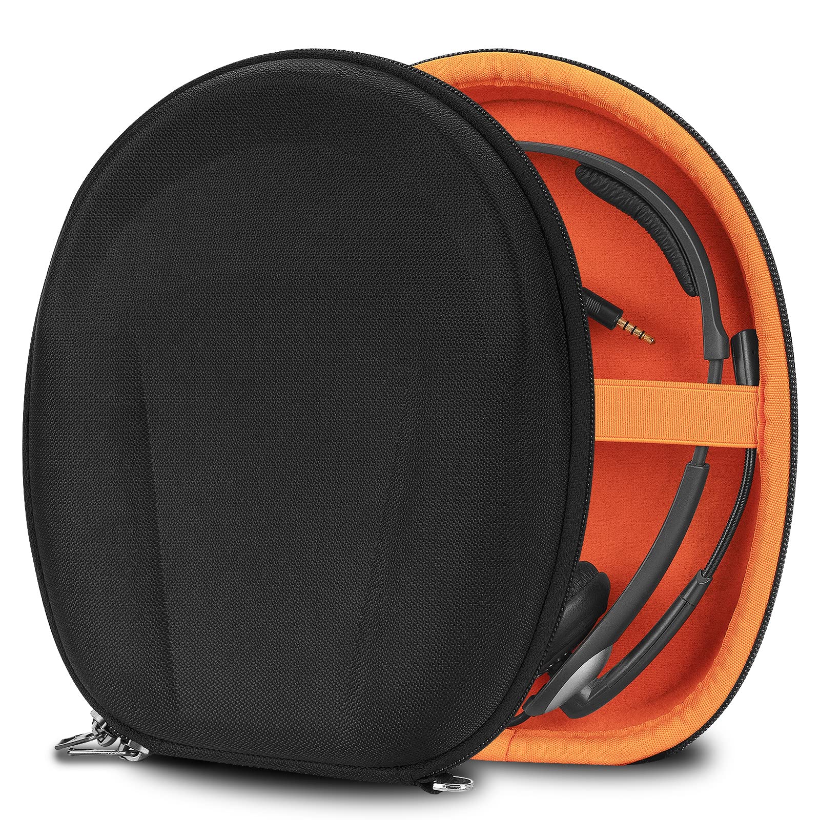 Geekria Shield Case Compatible with VXi BlueParrott B350-XT, B450-XT, Sennheiser PC8 and More, Truck Driver or Call Center Headphones, Travel Carry Bag with Cable Storage Hard Shell (Black)