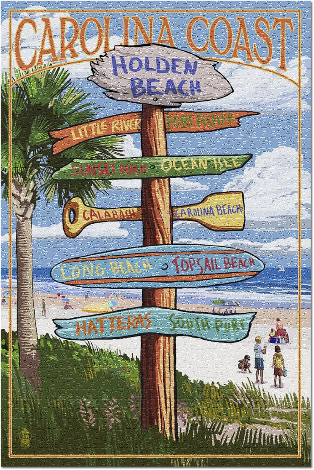 Holden Beach, North Carolina - Destinations Sign (Premium 1000 Piece Jigsaw Puzzle for Adults, 20x30, Made in USA!)