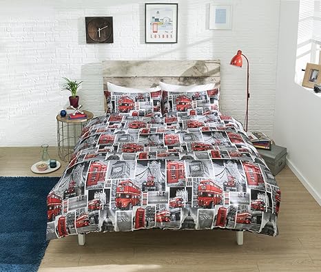 Funda de edredón Pieridae London reversible, con funda de almohada, de