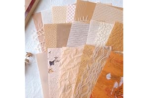 Aromoty 20Pcs Handmade Scrapbook Paper Craft Textured Paper Morandi A5 sheet Mesh Fabric Mulberry Special Paper Mix for Scrapbooking Junk Journal Journaling Supplies DIY Materials,5.8x8.2 inches