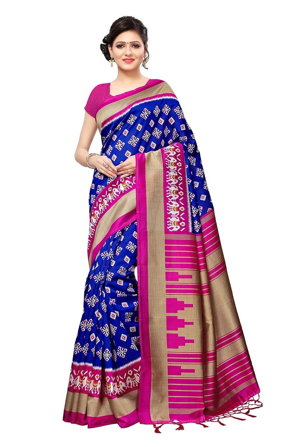 anni designer women's silk saree with blouse piece