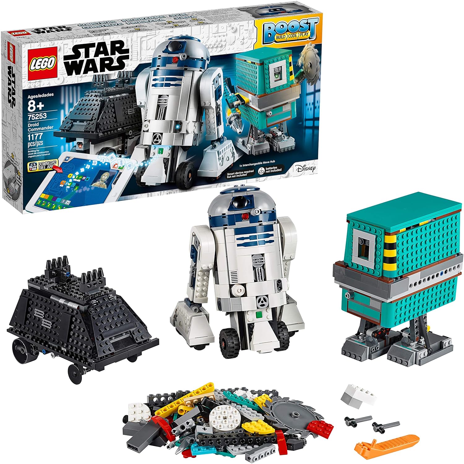 LEGO Star Wars Boost Droid Commander 75253 Learn to Code Educational Tech Toy for Kids, Fun Coding Stem Set with R2 D2 Buildable Robot Toy (1,177 Pieces)