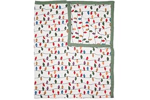 Little Unicorn Christmas Bulbs Cotton Muslin Quilt X-Large Blanket | 100% Cotton | Super Soft | Toddlers and Adults | 60"x72" | Unisex